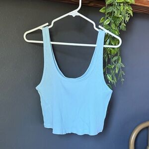 Old Navy Women’s Blue Ribbed Cropped Tank Top